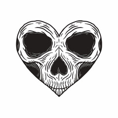 skull with heart