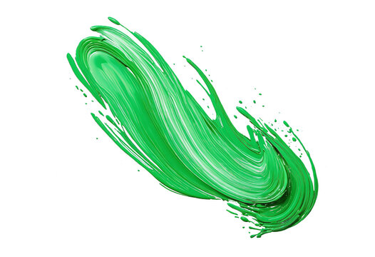 green brush strokes and splashes isolated against transparent background
