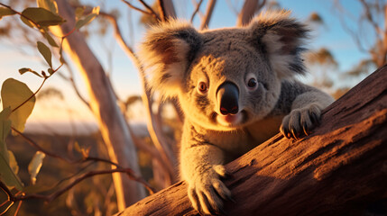 Fototapeta premium Portrayal of a Wild Koala. Generative AI