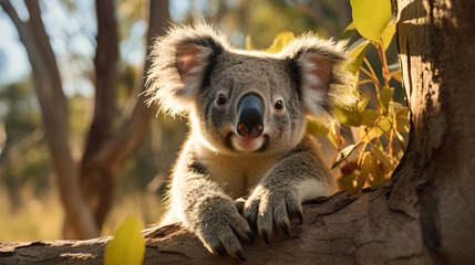 Obraz premium Portrayal of a Wild Koala. Generative AI