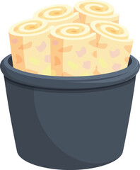 Milk fried ice cream icon cartoon vector. Sweet asian food. Restaurant cooking