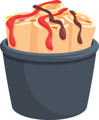 Dairy food ice cream icon cartoon vector. Fruit menu. Summer food