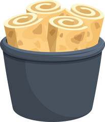 Roll ice cream icon cartoon vector. Icy dairy mix. Summer food