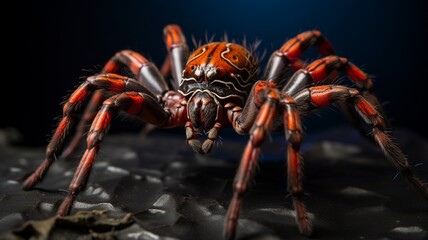 A tarantula in the midst of a graceful silk-spinning dance, creating intricate patterns with its spinnerets -Generative Ai