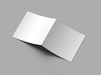 Blank Half Fold square brochure render to present your design.