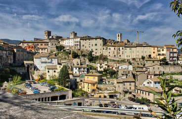 Fototapeta na wymiar Panoramic view of the beautiful medieval town of Narni, (Italy, Terni)