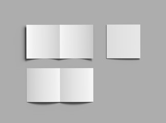 Blank Half Fold square brochure render to present your design.
