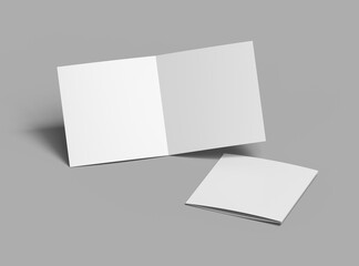 Blank Half Fold square brochure render to present your design.