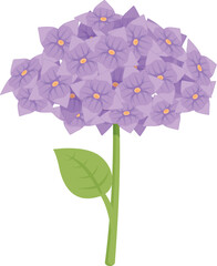 Purple flower icon cartoon vector. Garden hydrangea. Bloom beauty