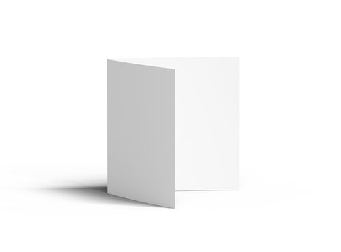 Blank Half Fold square brochure 3d render on transparent background