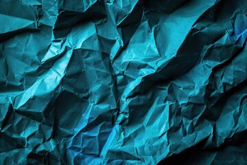 Turquoise recycled paper crumpled texture background