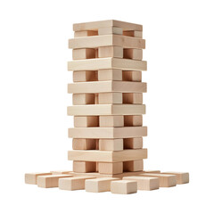 JENGA isolated on white and transparent background