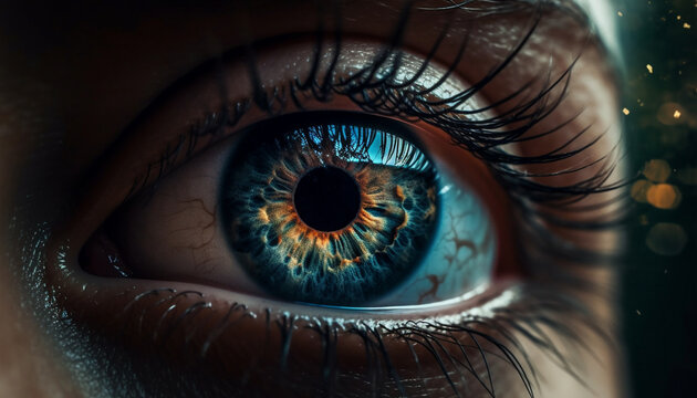 Circuitry Chronicles: Captivating 3D Digital Eye. AI generated