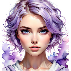 Fototapeta premium Striking Elegance Unveiled: A Captivating Showcase of Diverse Hairstyles Adorning Beautiful Women.(Generative AI)