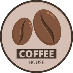 Coffee bean house board icon cartoon vector. Facade bistro. Espresso mug