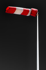 windsock up with black background, which is ideal for cutting.