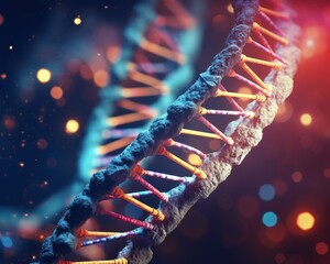 Unraveling the mysteries of dna: exploring its structure, function, and impact on genetics and biotechnology, microscopic world and genetic significance. - obrazy, fototapety, plakaty