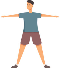 Energetic school exercise icon cartoon vector. Play action child. Active sport