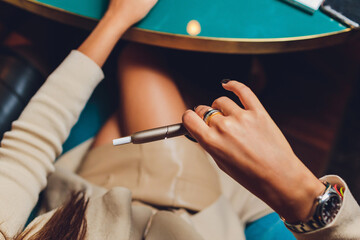 heat-not-burn tobacco product technology. e-cigarette before smoking.
