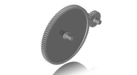 Single helical gear rotor illustration showing a single stage single gearset