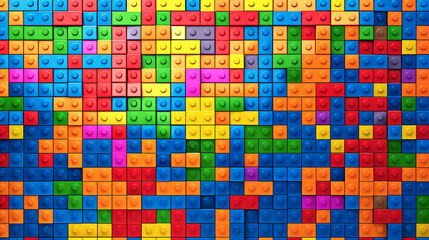 lego wall with texture, lego background multi-color wall,  - obrazy, fototapety, plakaty