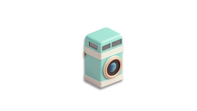 Camera Icon of nice animated for your isometric videos easy to use with Transparent Background