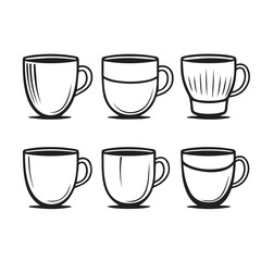 Cup in cartoon, doodle style. Isolated 2d vector illustration in logo, icon, sketch style, Eps 10, black and white. AI Generative