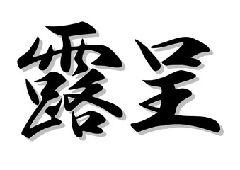 筆文字，露呈，行書，毛筆，墨，影，