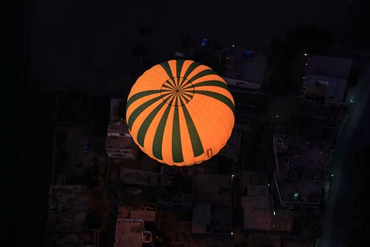 Balloon ride, hot air balloon ride over Luxor and Thebes, Upper Egypt, Egypt, Africa