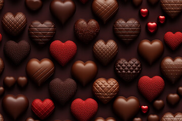chocolate hearts variety background wall texture pattern seamless