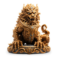 Fototapeta na wymiar Figurine of a Chinese dragon on a base. Generative ai image.
