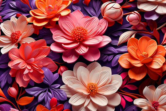 close-up flower background illustration. ai generated. © amna artist