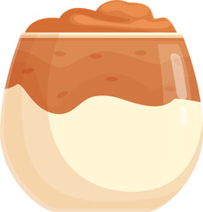 Big glass dalgona icon cartoon vector. Cocktail drink. Mocha design