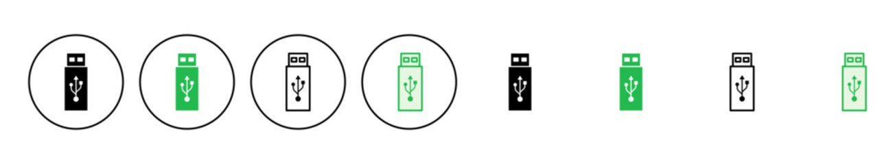 Usb icon set. Flash disk icon vector