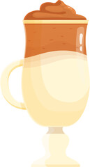 Mixed ice latte icon cartoon vector. Drink glass. Korean mug