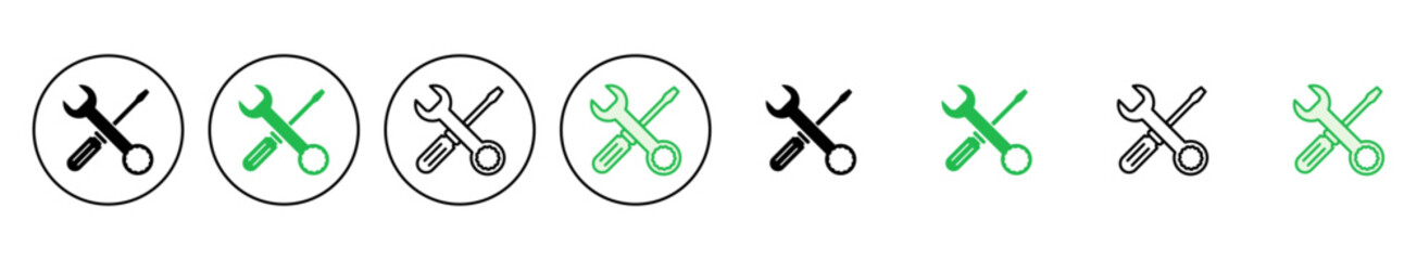 Repair tools icon set. tool icon vector. setting icon vector. Wrench and screwdriver. support, Service