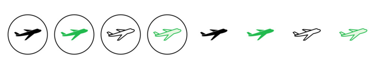 Plane icon set. Airplane icon vector. Flight transport symbol. Travel illustration. Holiday symbol - obrazy, fototapety, plakaty
