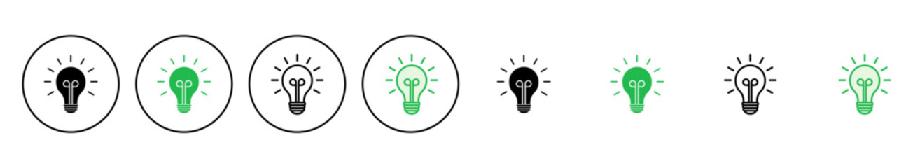 Lamp icon set. Light bulb icon vector. idea symbol.