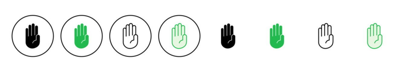 Hand icon set. hand vector icon, palm,click