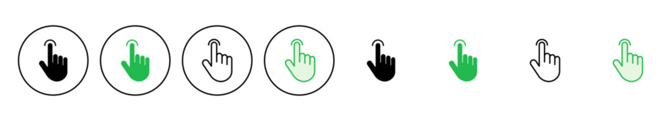 Hand cursor icon set. click icon vector. hand click. pointer