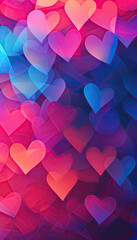 Colourful gradient heart pattern, valentine's day background, heart texture