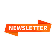 Newsletter Orange Ribbon Rectangle Shape For New Information Announcement Detail Actual
