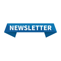 Newsletter Blue Rectangle Ribbon Shape For New Information Announcement Detail Actual
