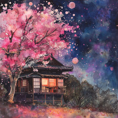 Cherry Blossom Teahouse: Starry Sky in Bloom