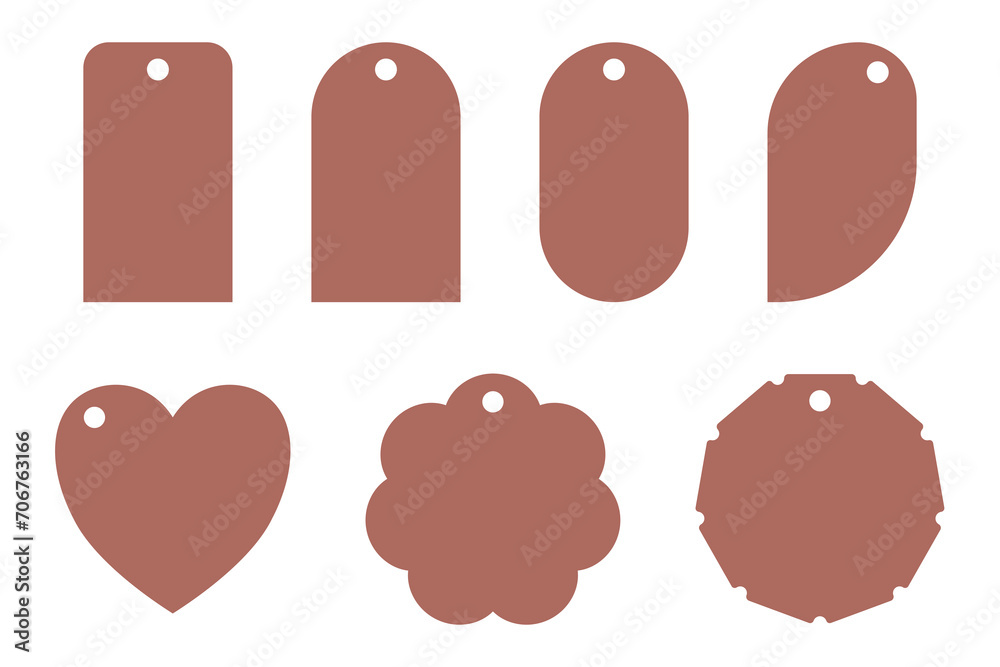 Poster label template set for cutting – collection of simple isolated promotional tags