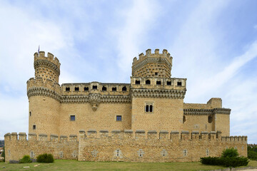 Fototapeta na wymiar Medieval New castle of Manzanares el Real, Madrid province, Spain