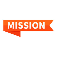 Fototapeta premium Mission Orange Rectangle Ribbon Shape For Task Job Information Detail Announcement Promotion Social Media Business Marketing 
