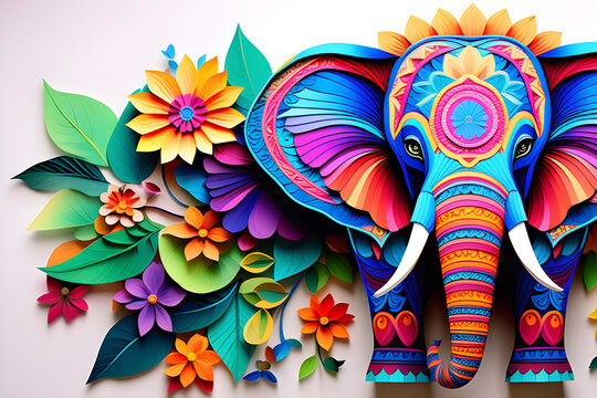 Mandala Elephant Image Coloring Paper for Adults - Beautiful Coloring Experience with Calm and Sensibility generative ai