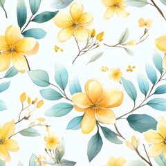 Obraz premium Seamless patterns featuring flowers, leaves, and botanical elements ,Simple and minimalistic patterns