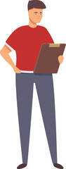 Clipboard storekeeper icon cartoon vector. Mail structure service. Person manager